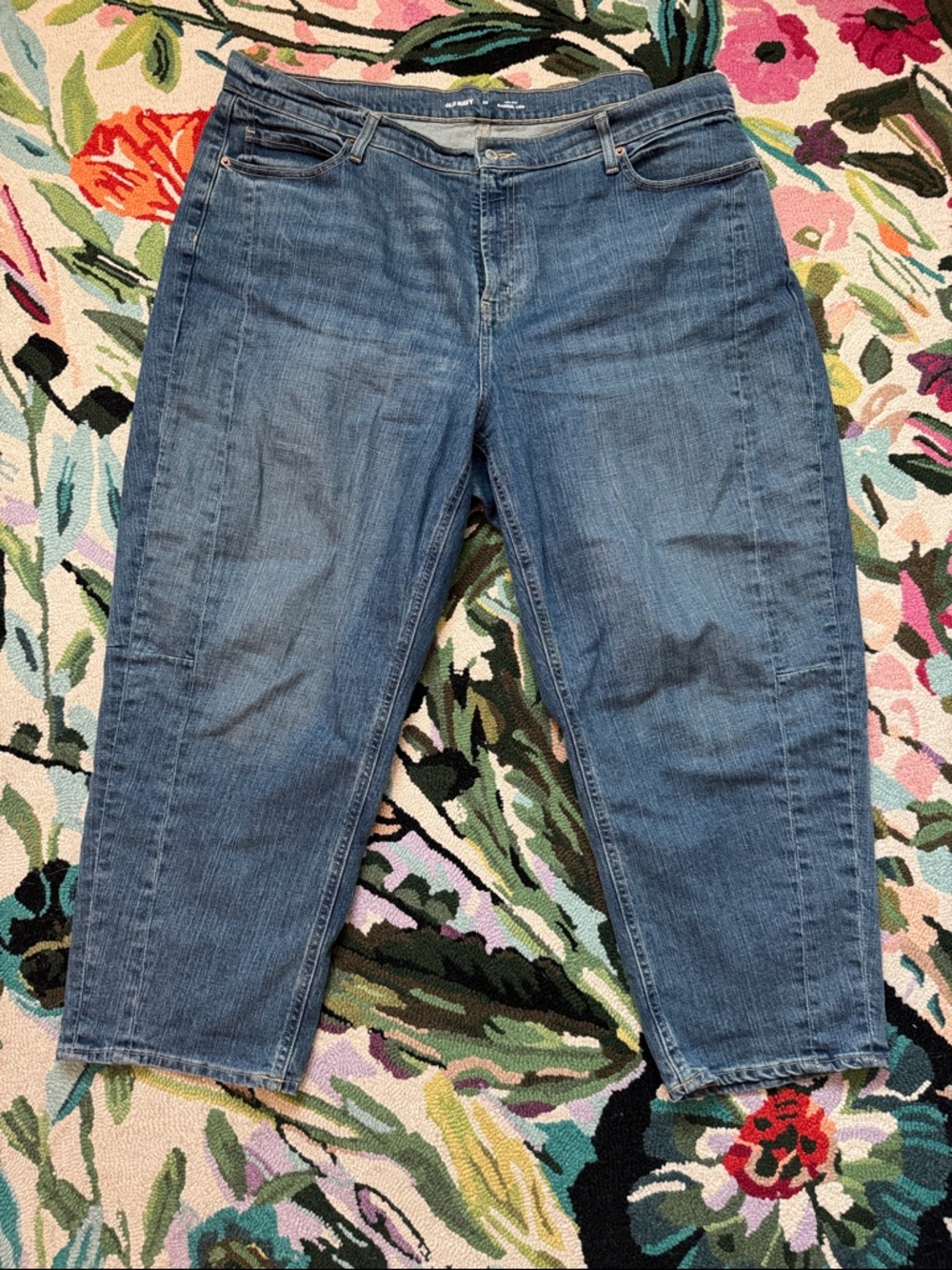 Old Navy Barrel Blue Denim Crop Jeans